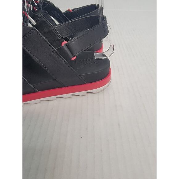 Sorel Sandals Womens SZ 7.5 Roaming Lace Leather Black Punch Pink - Picture 4 of 9